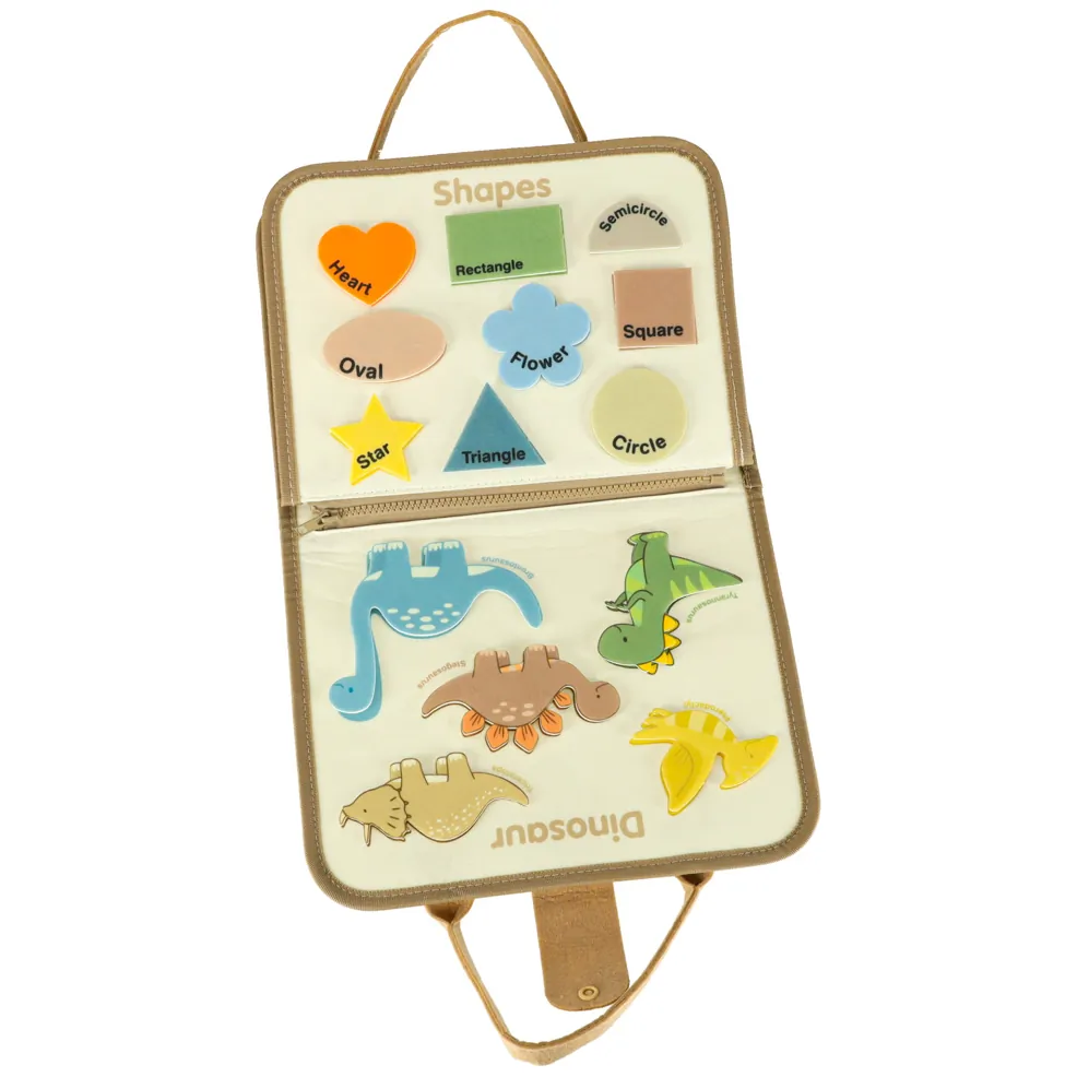Tablica manipulacyjna sensoryczna montessori walizka dinozaury - obrazek 7