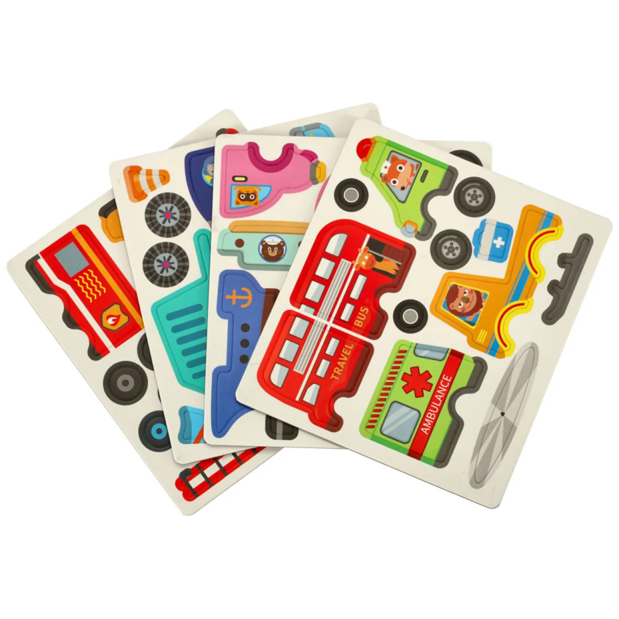 Książeczka magnetyczna układanka puzzle z magnesem środki transportu - obrazek 3