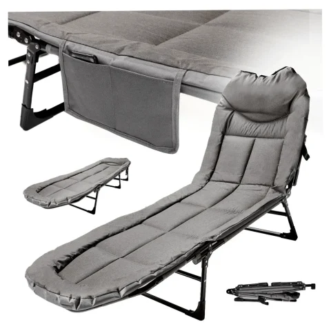 Łóżko turystyczne LUARO składane leżanka leżak polowe karpiowe biznesowe przenośne lekkie 190x63x30cm