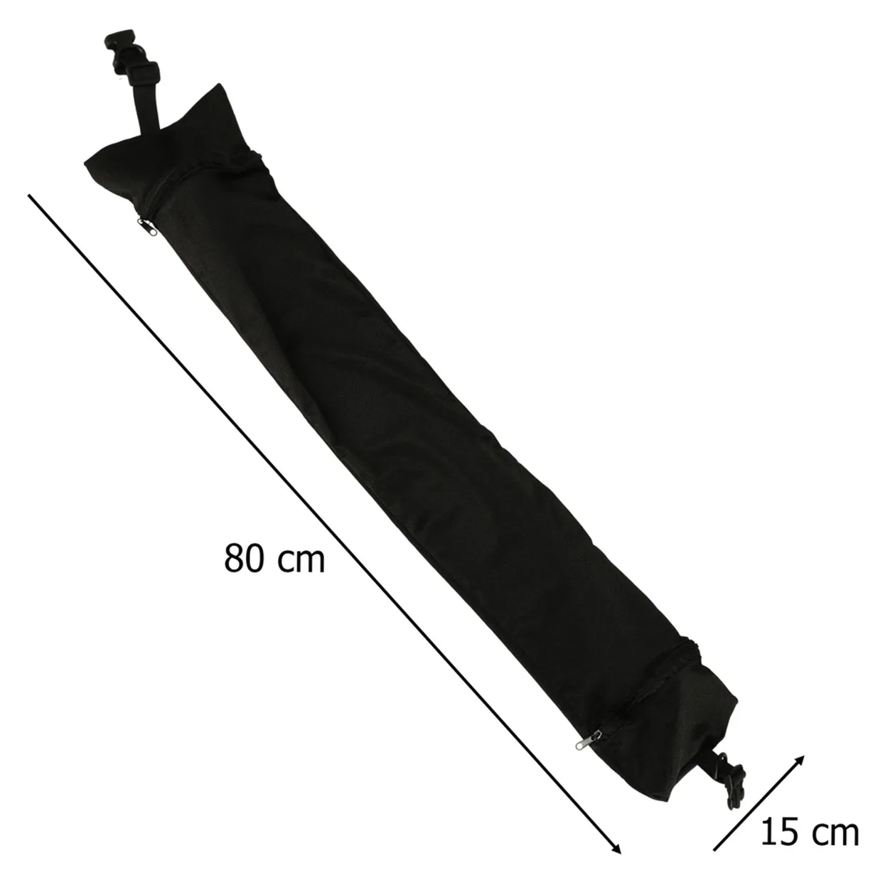 Poduszka turystyczna podróżna rogal zagłówek na szyję schowek do wypełnienia czarna - obrazek 10