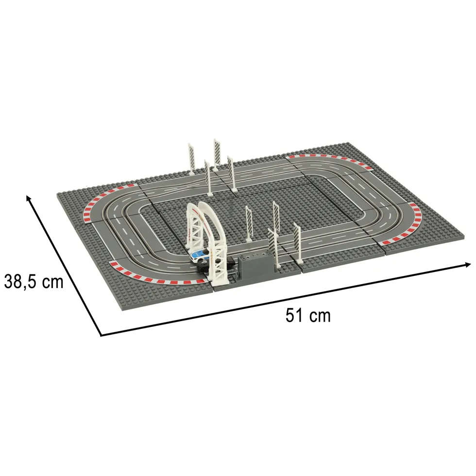 Tor samochodowy wyścigowy policyjny elektryczny + 2 auta klocki konstrukcyjne GD-01 - obrazek 10