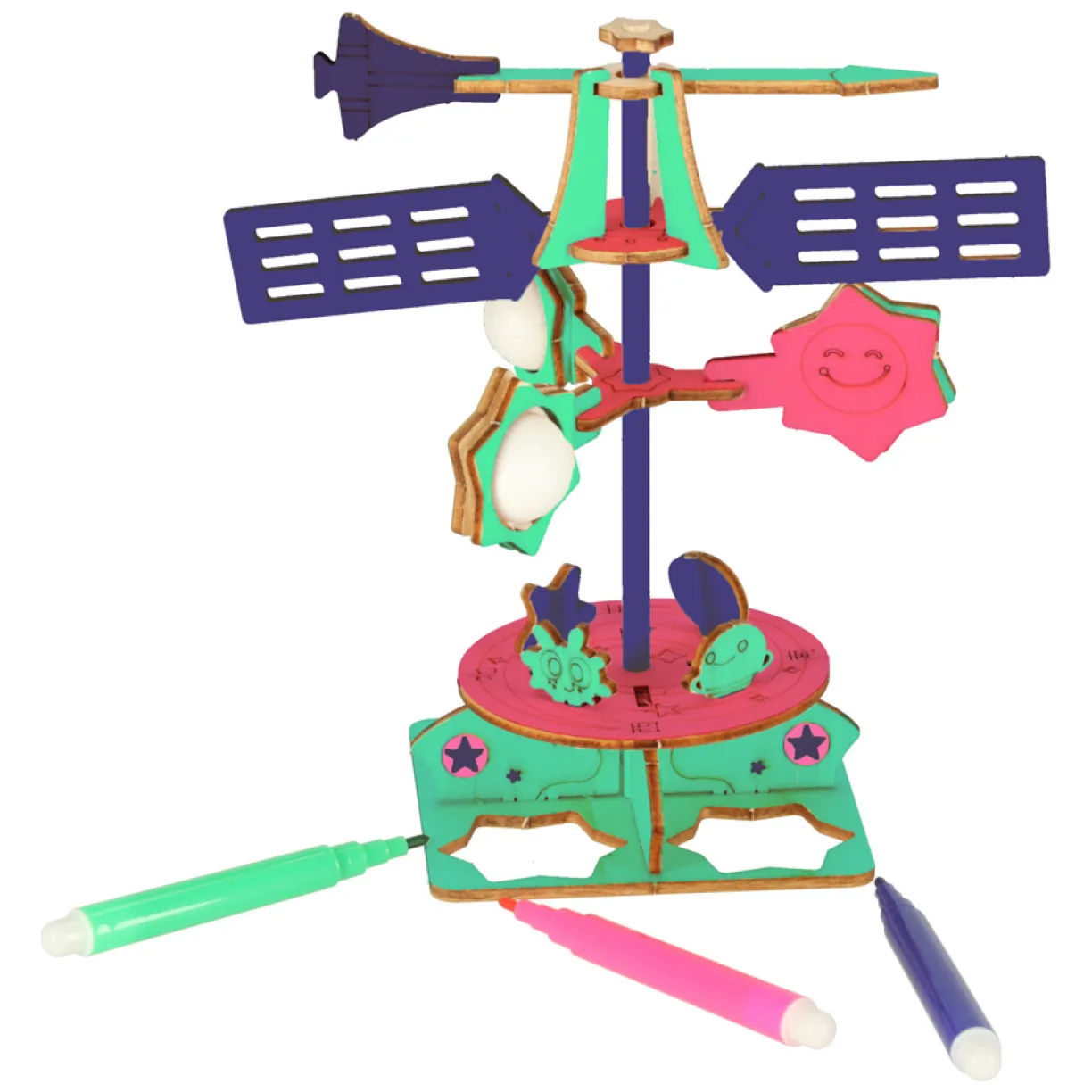 Zestaw naukowy przyrodniczy model 3D drewniany wiatrowskaz - obrazek 2