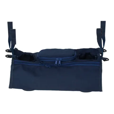 Organizer torba saszetka do wózka uchwyt na napoje butelkę granatowy
