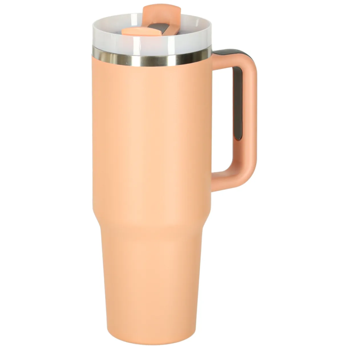 Kubek termiczny ze słomką i uchwytem termos 1200ml róż pudrowy - obrazek 4