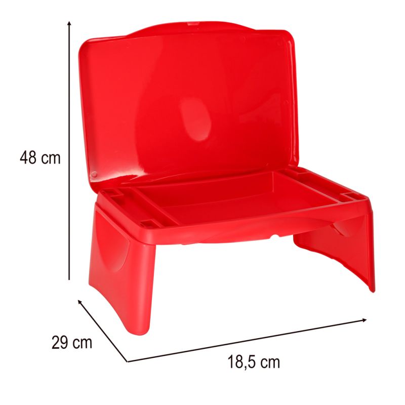 Stolik samochodowy do auta podróżny przenośny składany dla dzieci ze schowkiem czerwony - obrazek 6