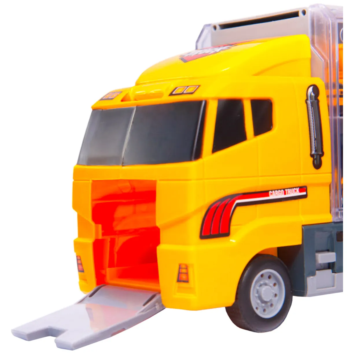 Transporter ciężarówka TIR wyrzutnia + metalowe auta maszyny budowlane - obrazek 8