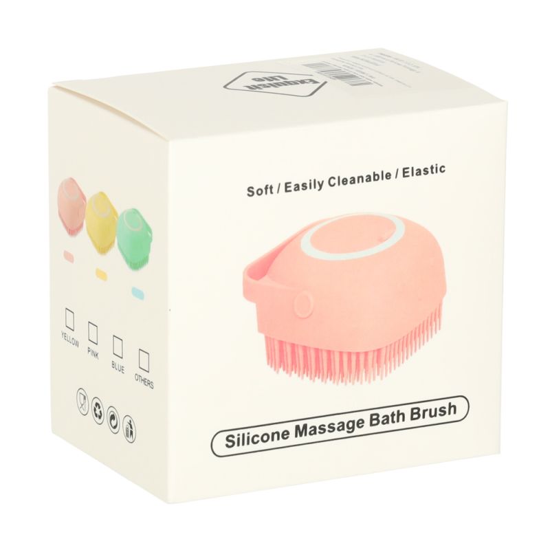 Szczotka silikonowa czyścik myjka do mycia psów kotów z dozownikiem żółta - obrazek 12