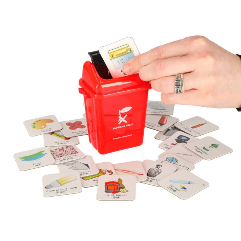 Gra edukacyjna zręcznościowa segregacja śmieci segregowanie odpadów nauka EKO + 108 kart - obrazek 8