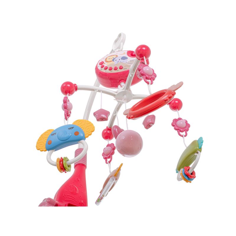 Karuzela projektor gwiazd do łóżeczka kołysanki różowa z pilotem - obrazek 7