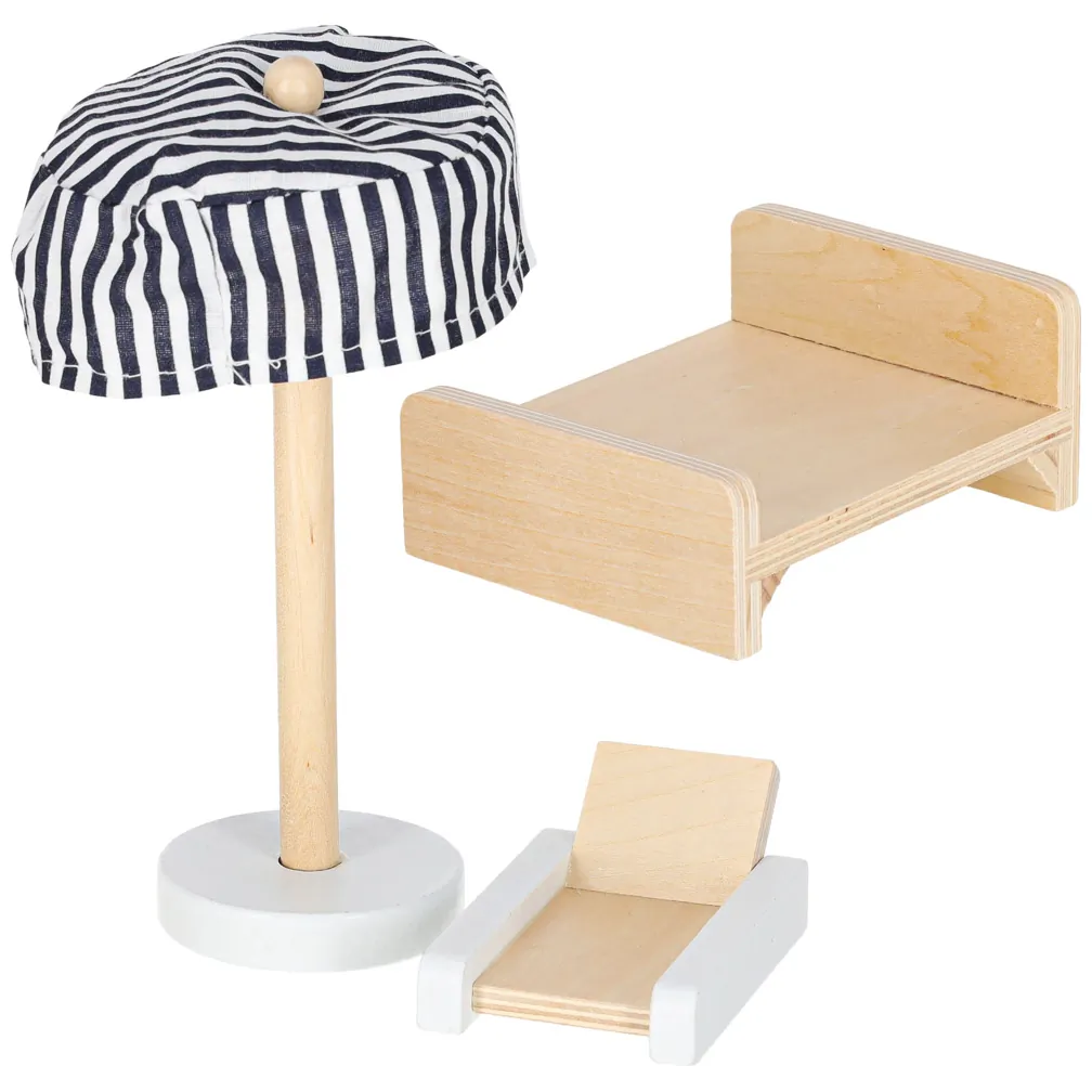 Domek dla lalek drewniany mebelki 78cm róż LED - obrazek 7