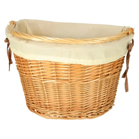 Koszyk rowerowy wiklinowy na rower RALLEX przedni pleciony click biały