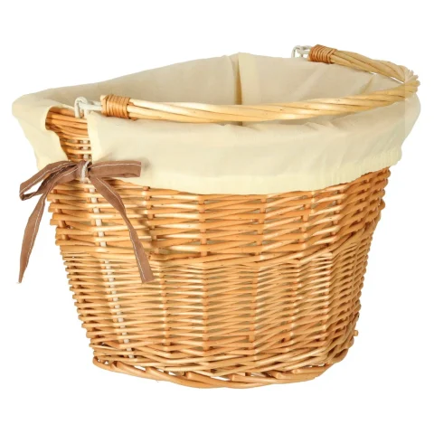 Koszyk rowerowy wiklinowy na rower RALLEX przedni pleciony click biały