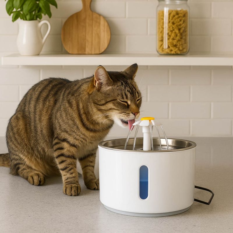 Poidełko fontanna dla psa kota zwierząt automatyczne poidło LED USB 2,4l filtr czyszczący - obrazek 13