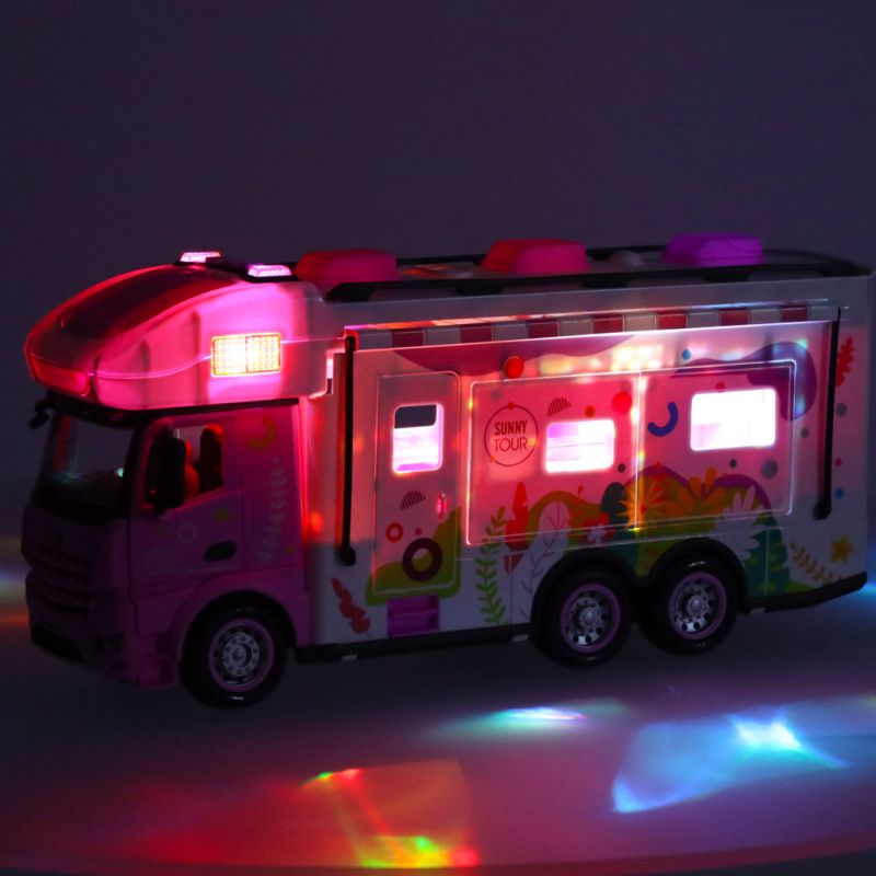 Kamper zdalnie sterowany na pilota samochód kempingowy auto 2,4GHz dźwięki światła akcesoria różowy - obrazek 16