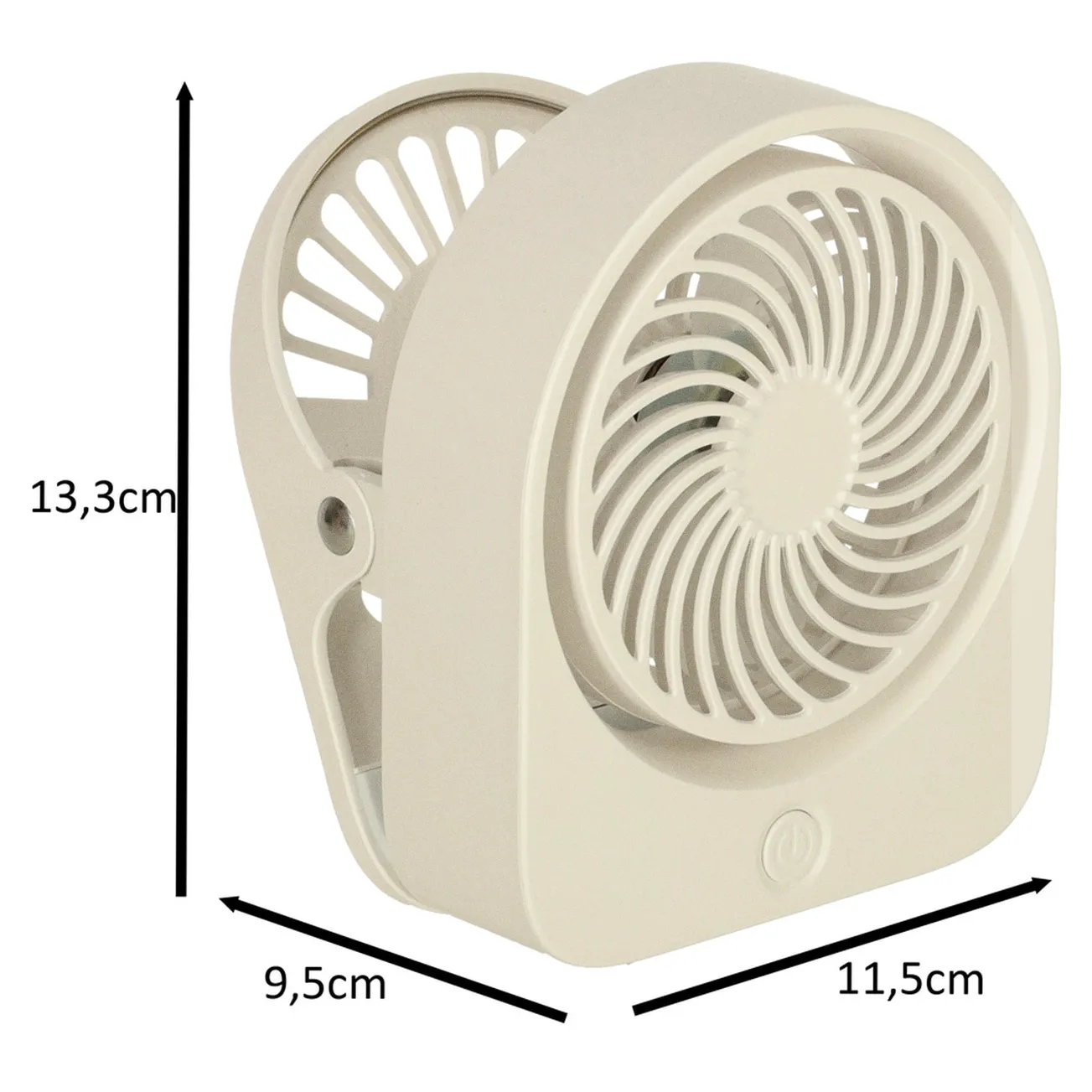 Wentylator biurkowy wiatrak z klipsem bezprzewodowy USB chłodzenie 3 poziomy mocy 11