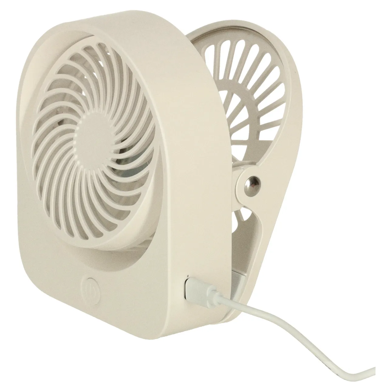 Wentylator biurkowy wiatrak z klipsem bezprzewodowy USB chłodzenie 3 poziomy mocy 11,5cm biały - obrazek 9