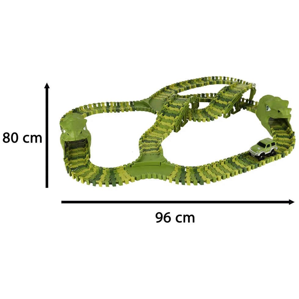 Tor wyścigowy dinozaury samochody XXL TRACK 240 elementów - obrazek 8