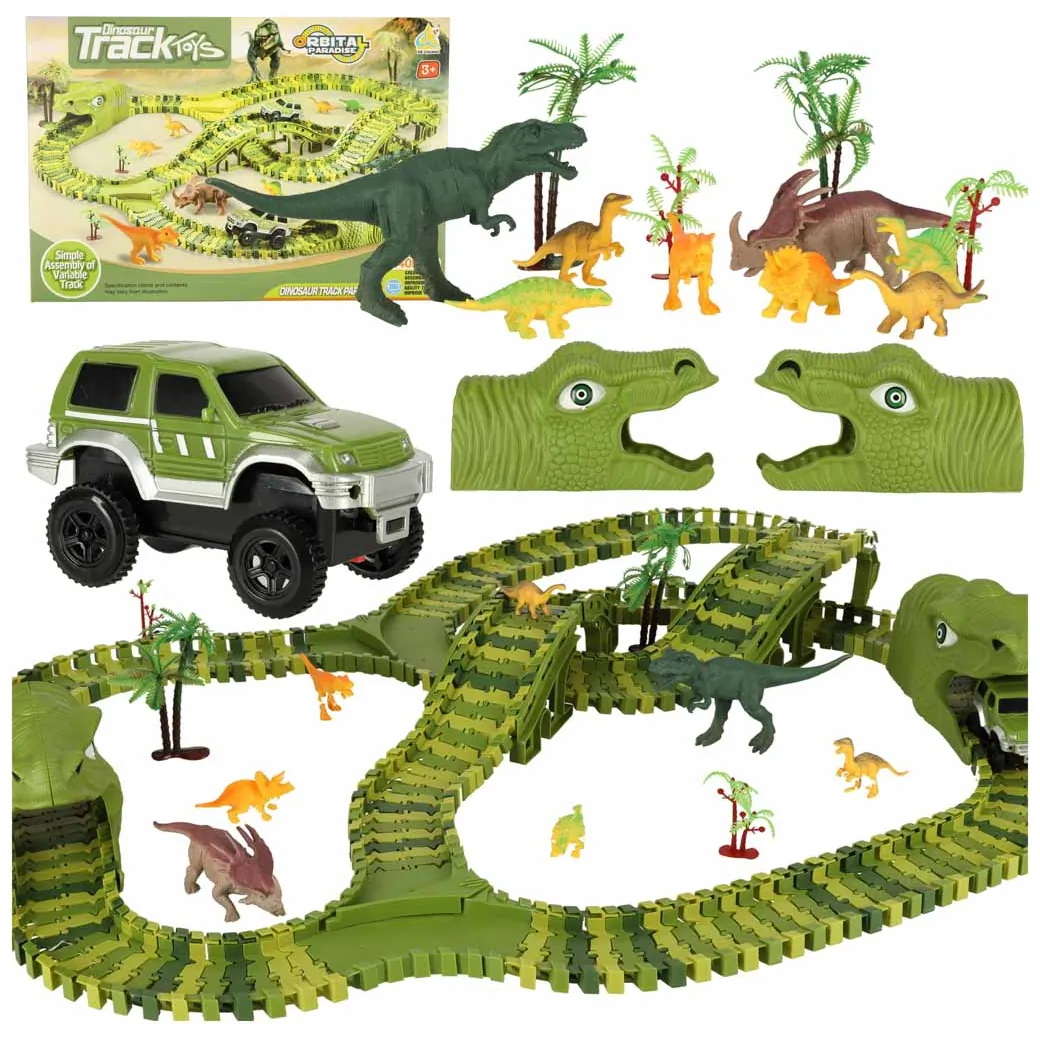 Tor wyścigowy dinozaury samochody XXL TRACK 240 elementów - obrazek 9