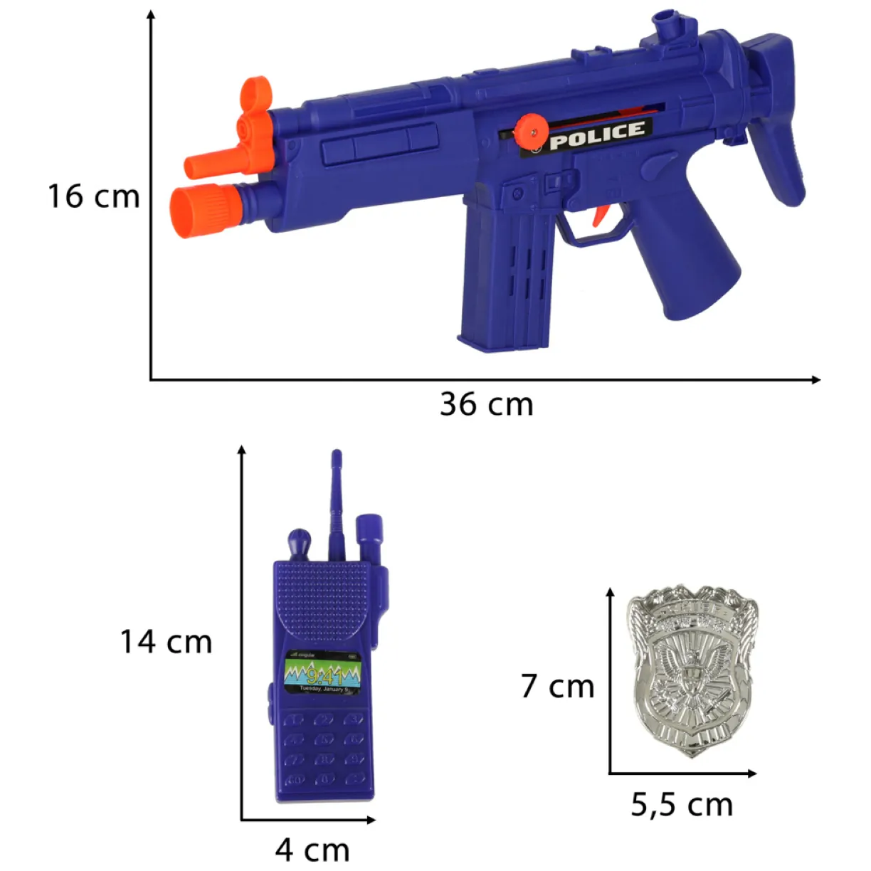 Zestaw policyjny małego policjanta pistolet karabin maska kajdanki akcesoria policyjne - obrazek 9