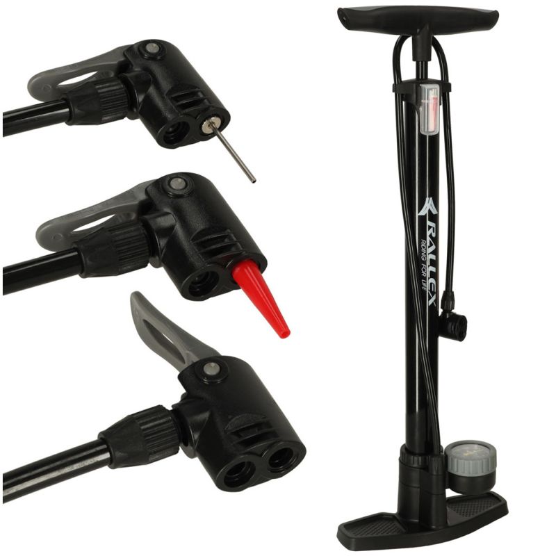 Pompka rowerowa RALLEX podłogowa nożna z manometrem 11bar - obrazek 8