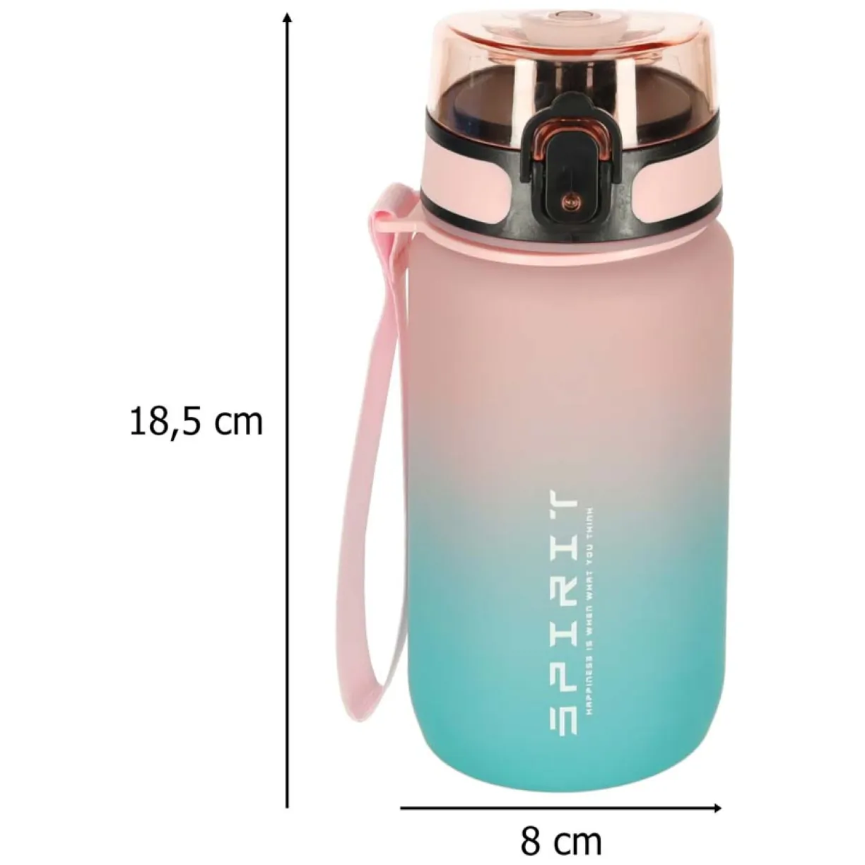 Butelka na wodę bidon z ustnikiem sportowy BPA FREE 600ml różowo-niebieski - obrazek 10