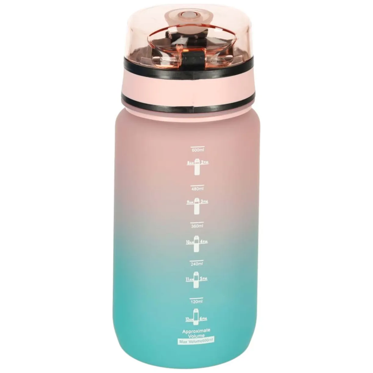 Butelka na wodę bidon z ustnikiem sportowy BPA FREE 600ml różowo-niebieski - obrazek 2