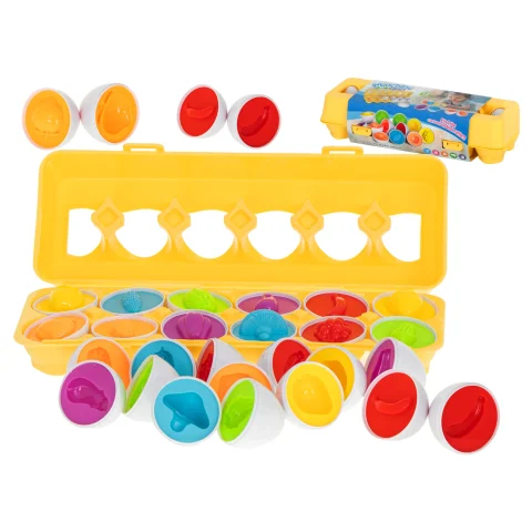 Układanka edukacyjna sorter dopasuj kształty owoce jajka 12 sztuk