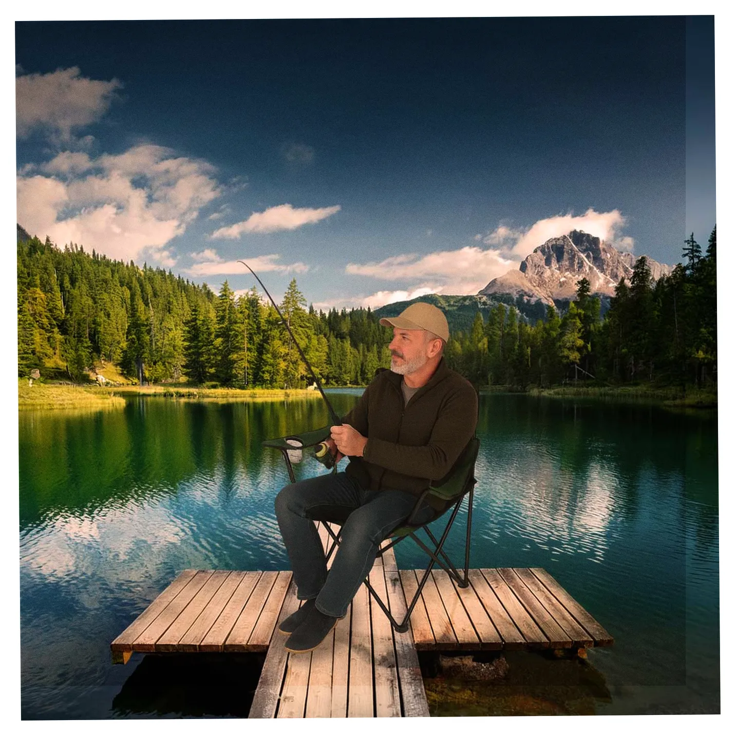 Krzesło składane wędkarskie LUARO turystyczne kempingowe na ryby zielone - obrazek 7