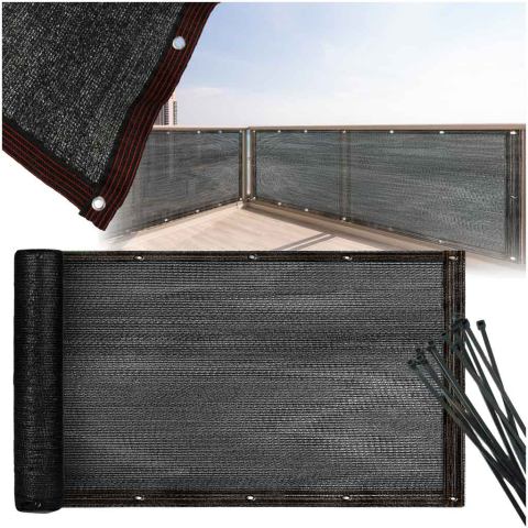 Osłona balkonowa LUARO mata maskująca siatka cieniująca na balkon taras 150g/m2 105x500cm UV