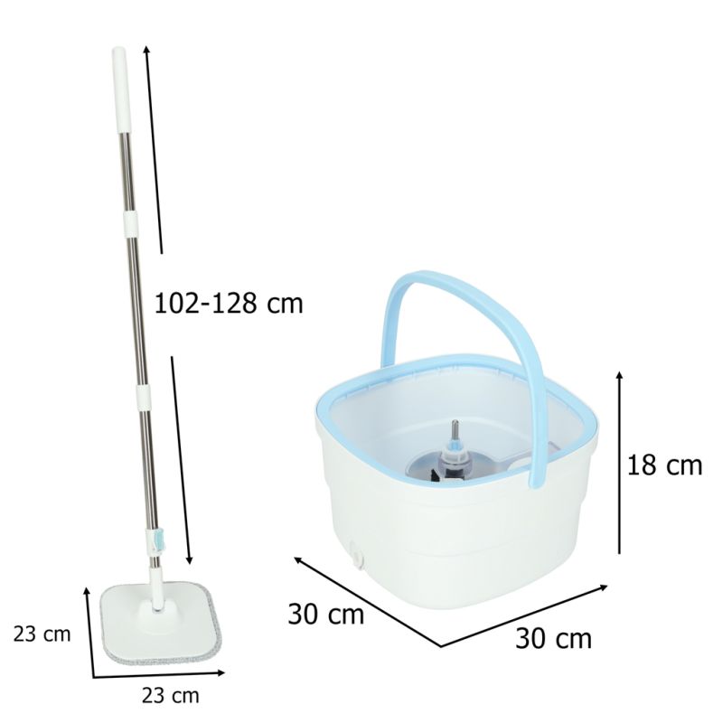Mop obrotowy prostokątny płaski rotacyjny czysta brudna woda wyciskacz - obrazek 2