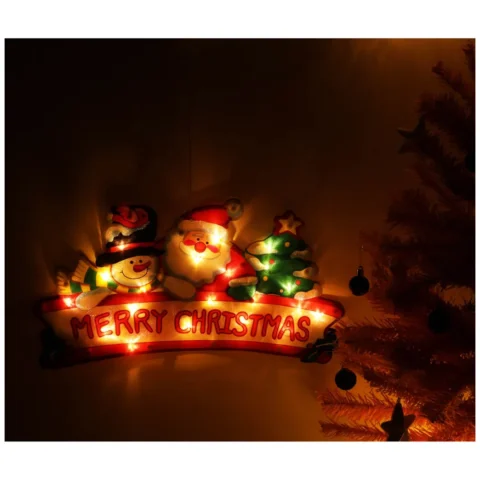 Lampki LED wisząca dekoracja okna świąteczna Merry Christmas XXL 45cm