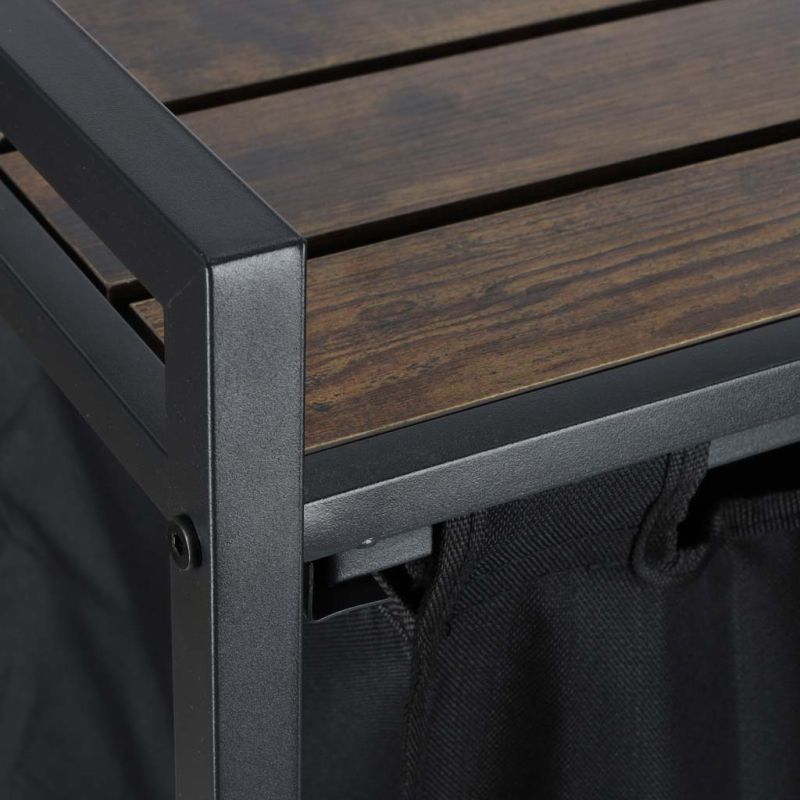 Kosz na pranie bieliznę 2 komory z półką blatem pojemnik loft 80l - obrazek 9