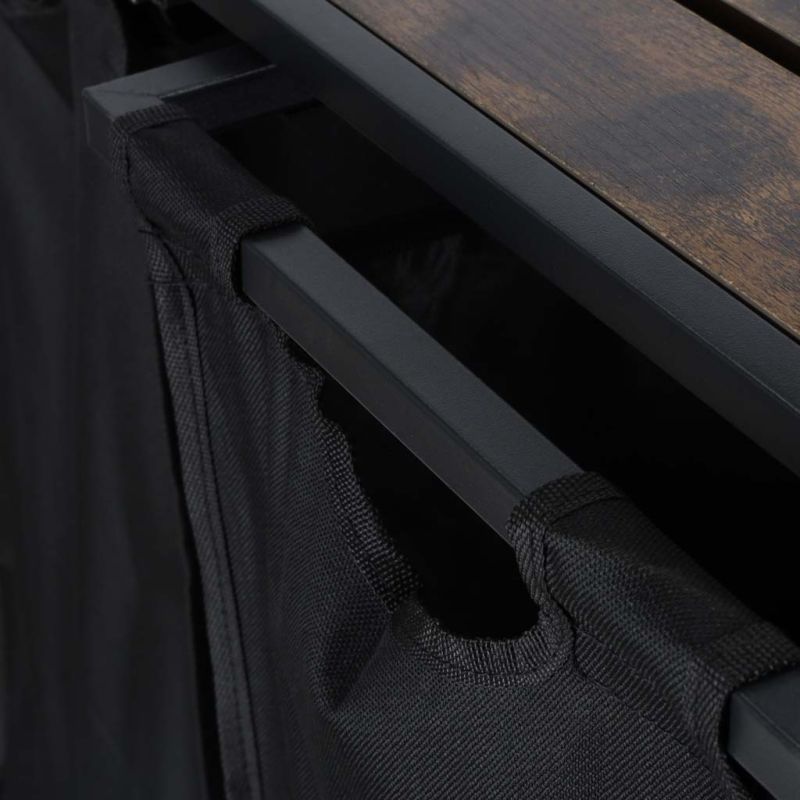 Kosz na pranie bieliznę 2 komory z półką blatem pojemnik loft 80l - obrazek 10