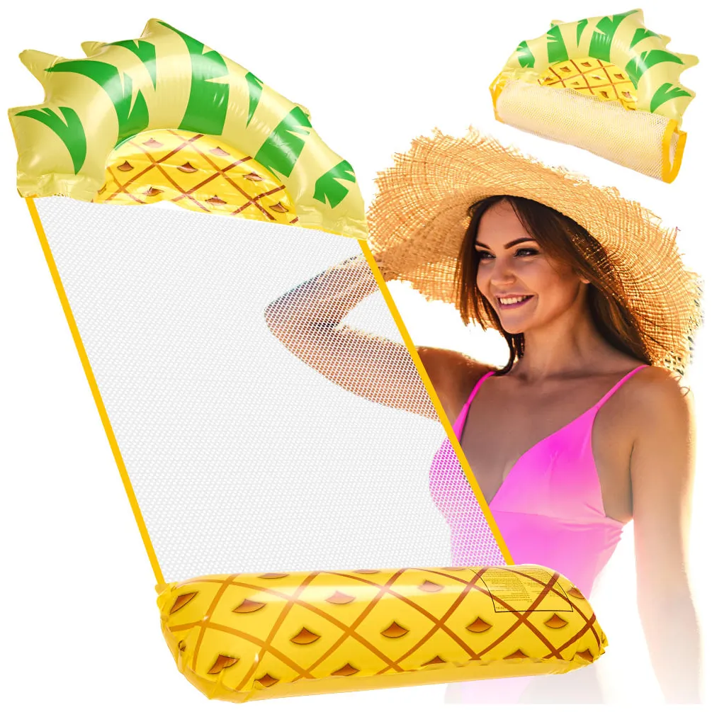 Materac dmuchany plażowy hamak wodny leżak fotel krzesło do pływania basenu ananas - obrazek 6