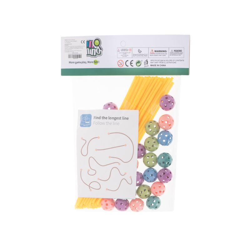 Klocki konstrukcyjne rurki słomki patyczki kreatywne baza namiot domek 75el. - obrazek 7