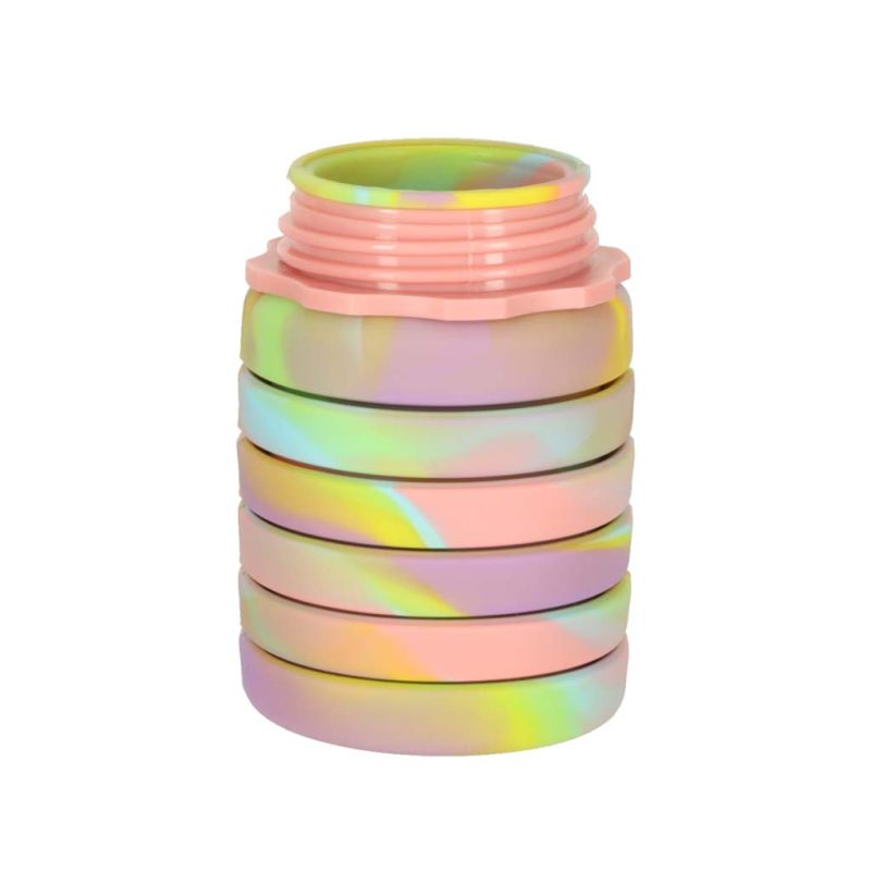 Butelka na wodę bidon silikonowy składany z uchwytem BPA FREE 500ml tęczowy - obrazek 7