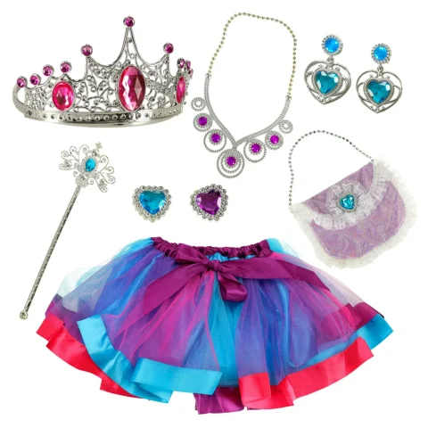 Kostium strój karnawałowy przebranie królowa księżniczka korona torebka 9 elementów