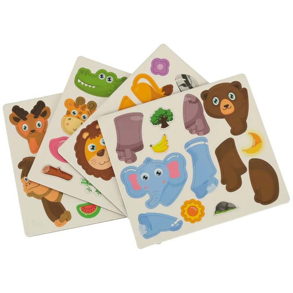 Książeczka magnetyczna układanka puzzle na magnes zwierzęta safari 47el. - obrazek 3