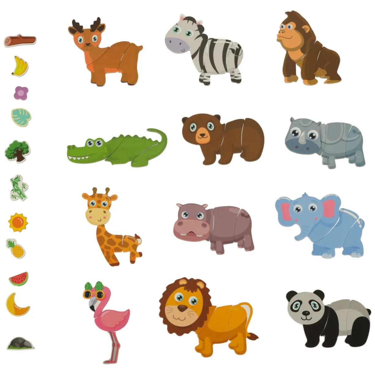 Książeczka magnetyczna układanka puzzle na magnes zwierzęta safari 47el. - obrazek 4