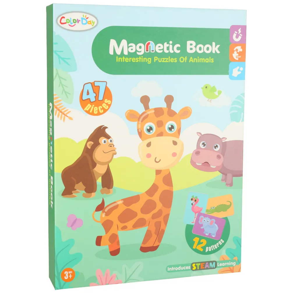 Książeczka magnetyczna układanka puzzle na magnes zwierzęta safari 47el. - obrazek 6