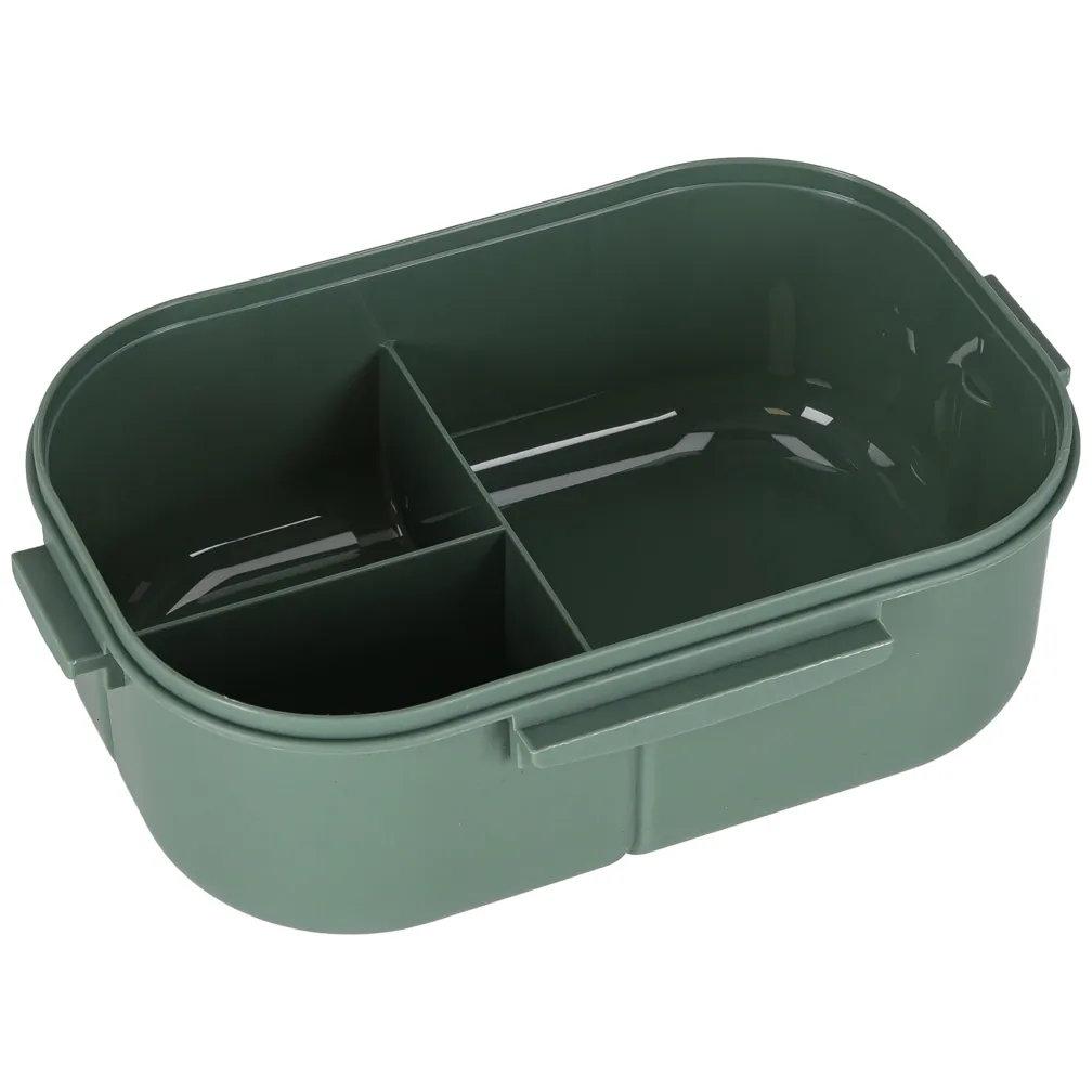 Lunch box śniadaniówka pudełko śniadaniowe z przegródkami dzielone 1200ml zielone - obrazek 4