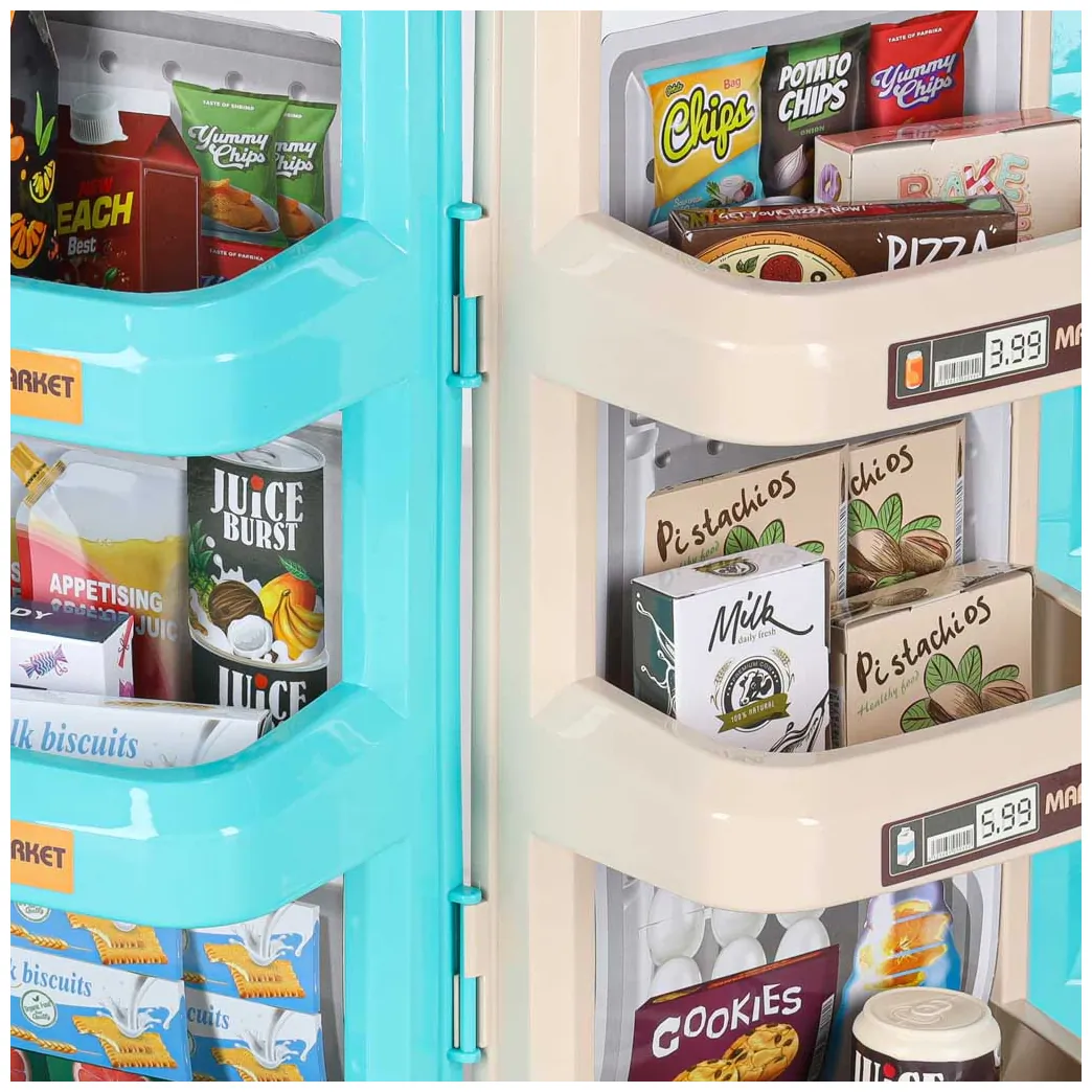Sklep dla dzieci supermarket stragan wózek na zakupy akcesoria miętowy - obrazek 10