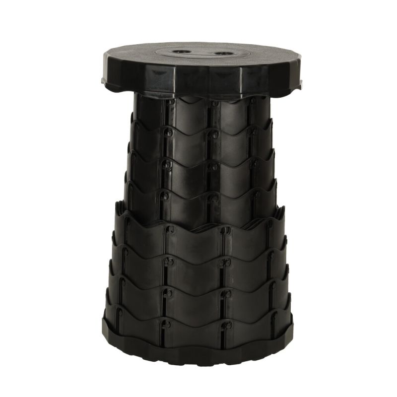 Krzesło składane taboret teleskopowy turystyczny przenośny czarny 200kg - obrazek 7