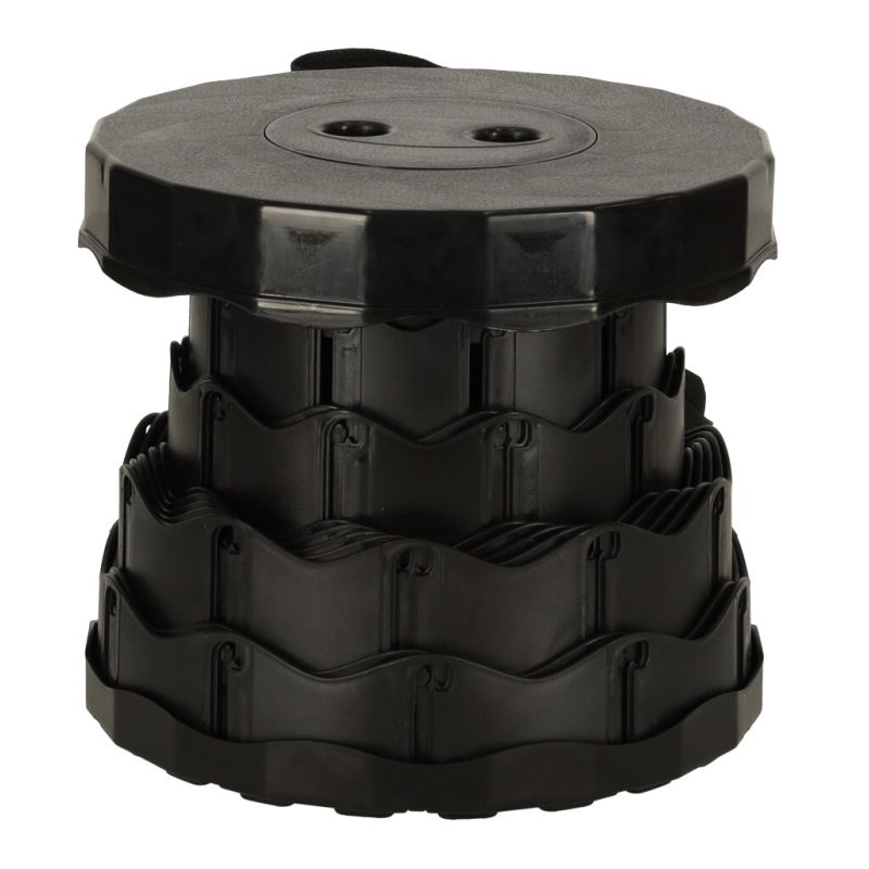 Krzesło składane taboret teleskopowy turystyczny przenośny czarny 200kg - obrazek 8