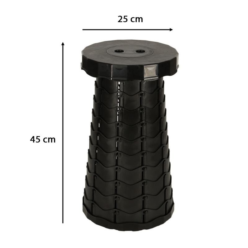 Krzesło składane taboret teleskopowy turystyczny przenośny czarny 200kg - obrazek 10