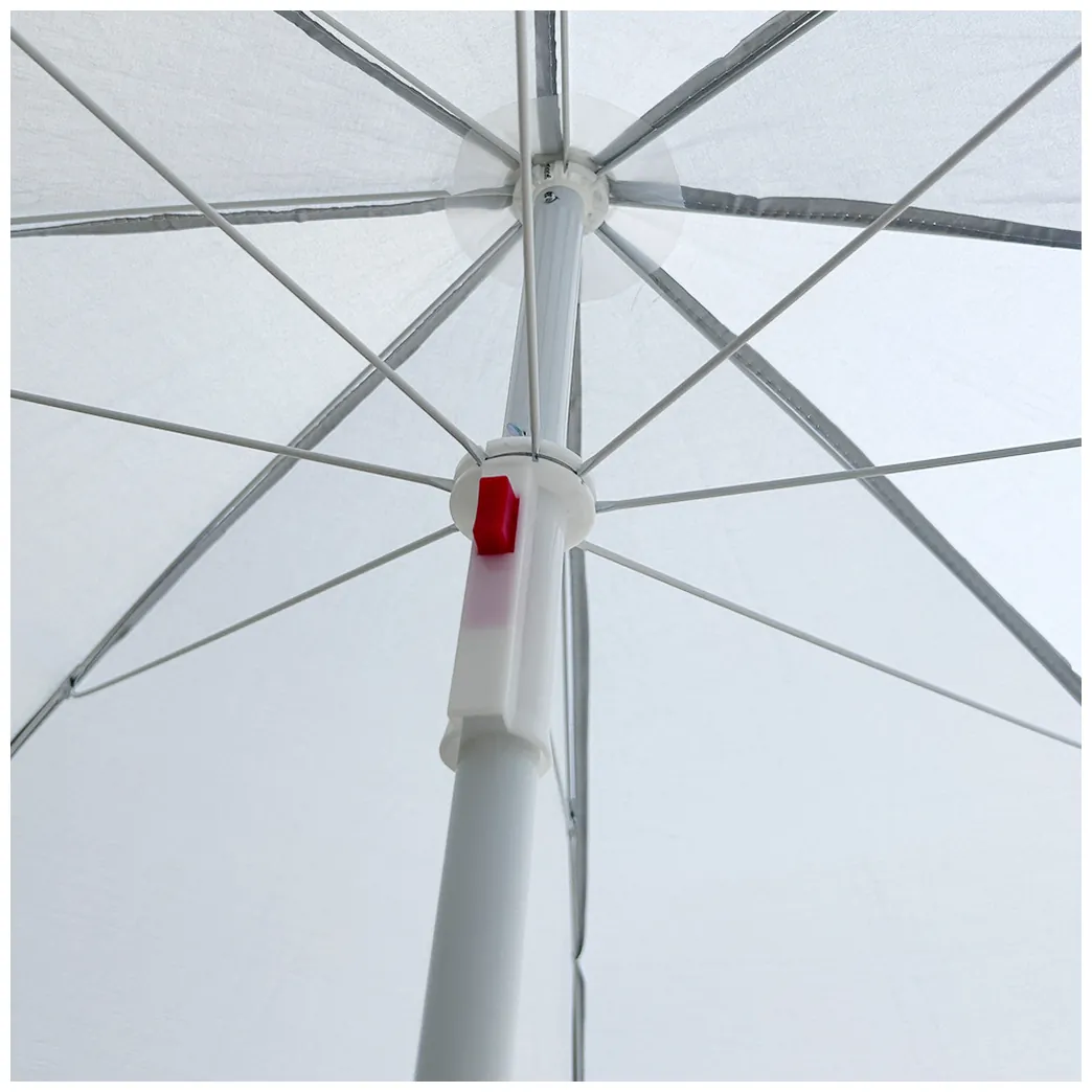 Parasol ogrodowy plażowy regulowany łamany składany UV 150cm szary - obrazek 8