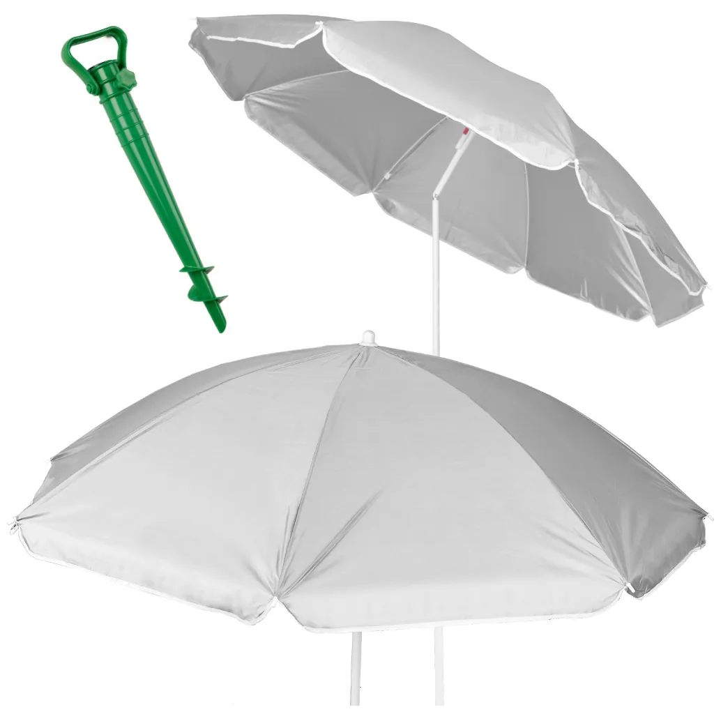 Parasol ogrodowy plażowy regulowany łamany składany UV 150cm szary