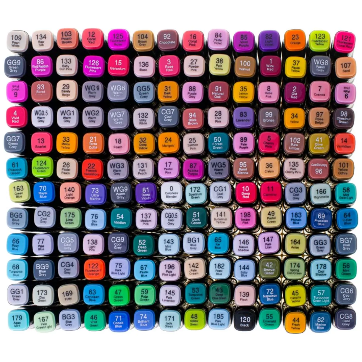 Markery dwustronne mazaki alkoholowe w etui 168 + podstawka - obrazek 2