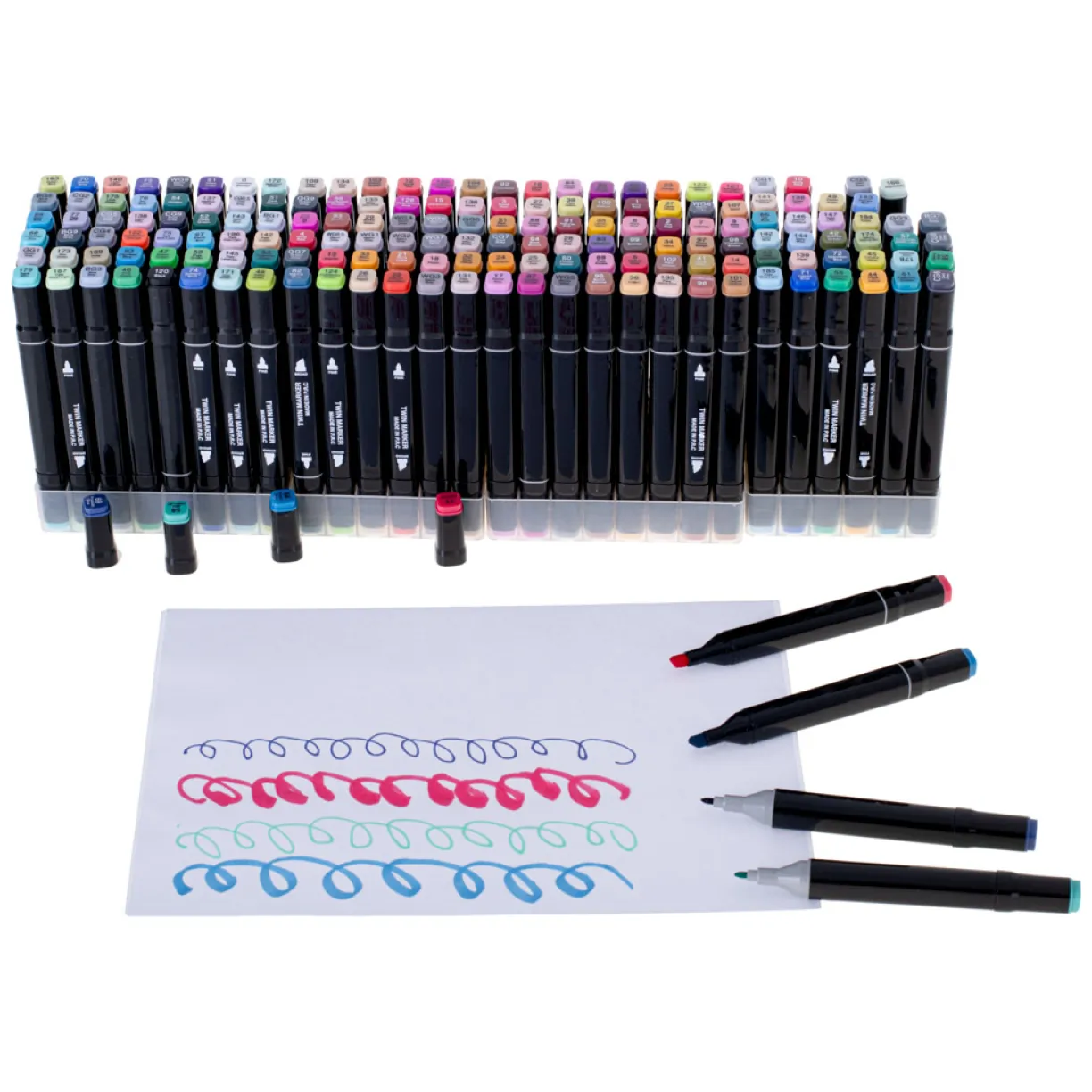 Markery dwustronne mazaki alkoholowe w etui 168 + podstawka - obrazek 6
