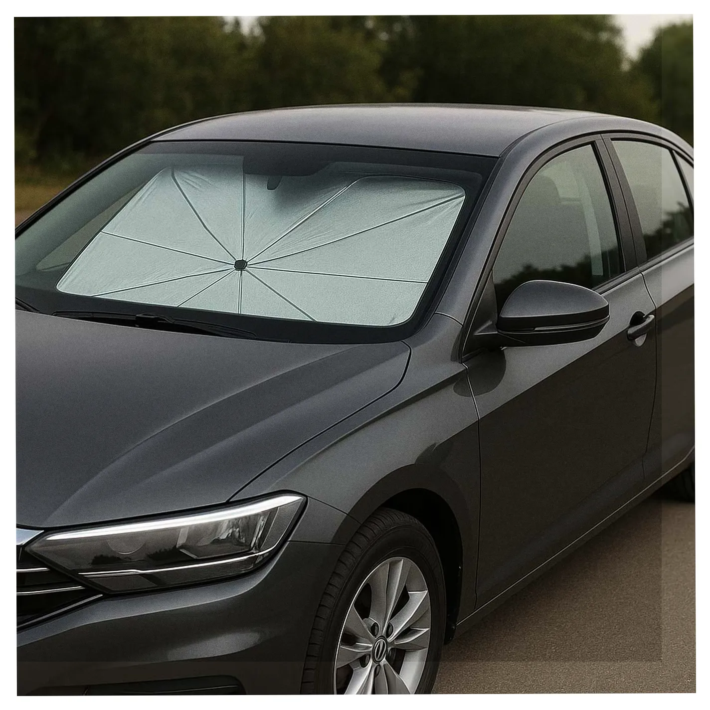 Parasol osłona przeciwsłoneczna na przednią szybę do samochodu auta mata składana UV 65x110cm - obrazek 8